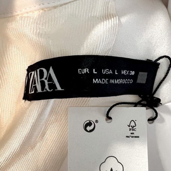 Zara Size L NWT Ivory Long Sleeve Back Vent Blazer Jumpsuit Romper (0432) - Picture 7 of 15
